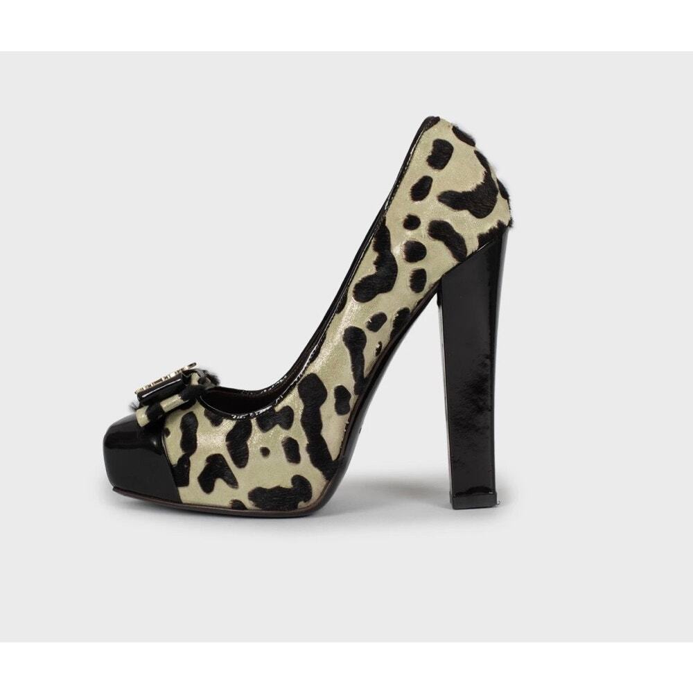 Roberto Cavalli Green Leather Block Heel Pumps | EU 37
